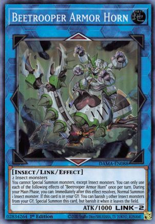 Beetrooper Armor Horn (Super Rare) (DAMA-EN088) - Dawn of Majesty 1st Edition