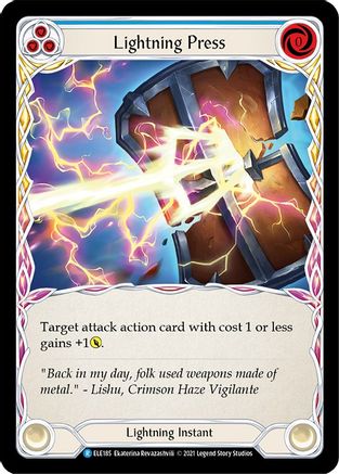 Lightning Press (Blue) (ELE185) - Tales of Aria 1st Edition Rainbow Foil