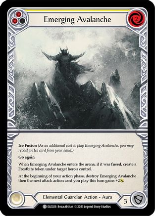Emerging Avalanche (Yellow) (ELE026) - Tales of Aria 1st Edition Rainbow Foil