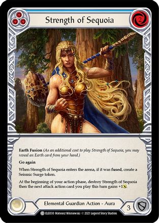 Strength of Sequoia (Blue) (ELE030) - Tales of Aria 1st Edition Rainbow Foil