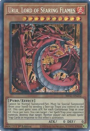 Uria, Lord of Searing Flames (Prismatic Secret Rare) (MP21-EN252) - 2021 Tin of Ancient Battles 1st Edition