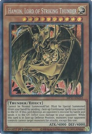 Hamon, Lord of Striking Thunder (Prismatic Secret Rare) (MP21-EN253) - 2021 Tin of Ancient Battles 1st Edition
