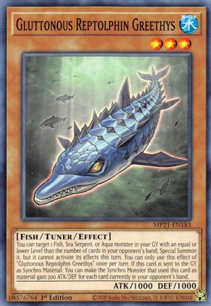 Gluttonous Reptolphin Greethys (Common) (MP21-EN183) - 2021 Tin of Ancient Battles 1st Edition