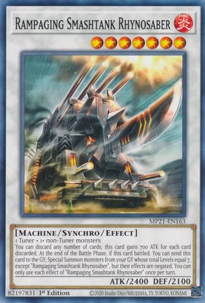 Rampaging Smashtank Rhynosaber (Common) (MP21-EN163) - 2021 Tin of Ancient Battles 1st Edition