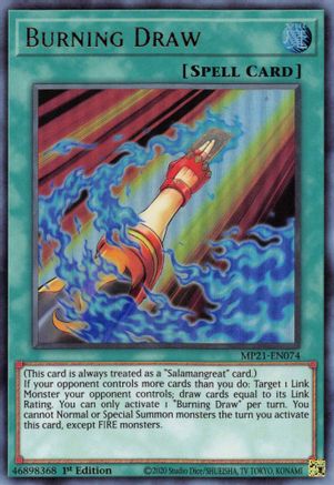 Burning Draw (Ultra Rare) (MP21-EN074) - 2021 Tin of Ancient Battles 1st Edition