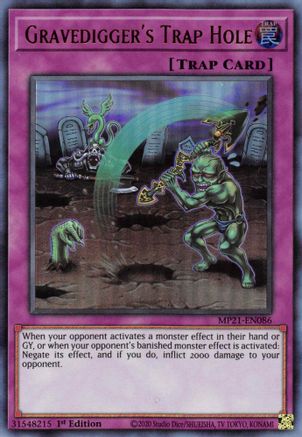 Gravedigger's Trap Hole (Ultra Rare) (MP21-EN086) - 2021 Tin of Ancient Battles 1st Edition