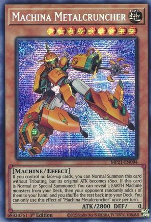 Machina Metalcruncher (Prismatic Secret Rare) (MP21-EN094) - 2021 Tin of Ancient Battles 1st Edition