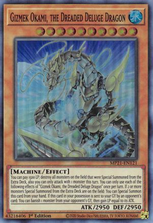 Gizmek Okami, the Dreaded Deluge Dragon (Super Rare) (MP21-EN121) - 2021 Tin of Ancient Battles 1st Edition