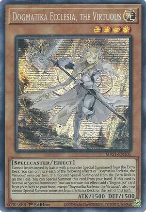 Dogmatika Ecclesia, the Virtuous (Prismatic Secret Rare) (MP21-EN101) - 2021 Tin of Ancient Battles 1st Edition