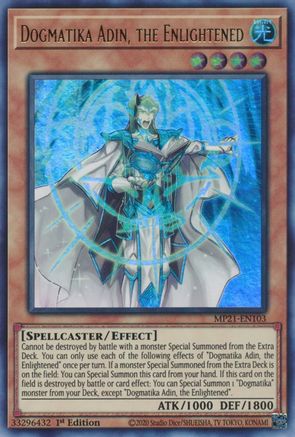 Dogmatika Adin, the Enlightened (Ultra Rare) (MP21-EN103) - 2021 Tin of Ancient Battles 1st Edition