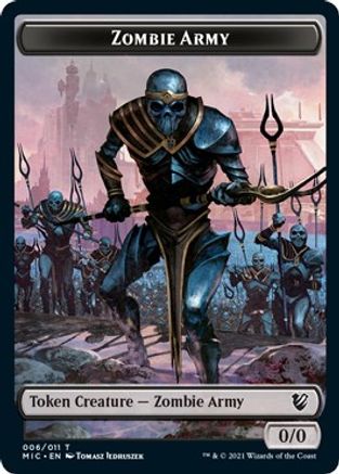 Zombie Army // Zombie (005) Double-Sided Token (MIC-6 // 5) [Commander: Innistrad: Midnight Hunt]