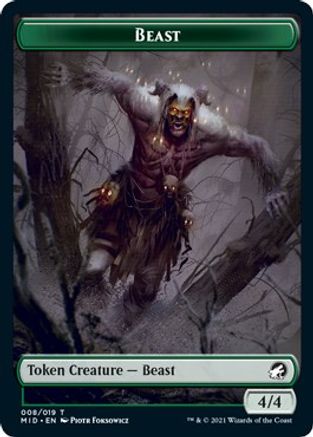 Beast Token (MID-008) [Innistrad: Midnight Hunt]