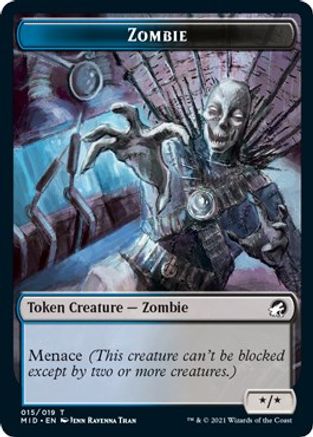 Zombie (015) Token (MID-015) [Innistrad: Midnight Hunt]