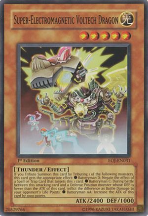 Super-Electromagnetic Voltech Dragon (Super Rare) (EOJ-EN031) - Enemy of Justice 1st Edition