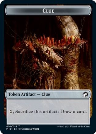Clue // Ooze Double-Sided Token (MID-16 // 10) [Innistrad: Midnight Hunt] Foil