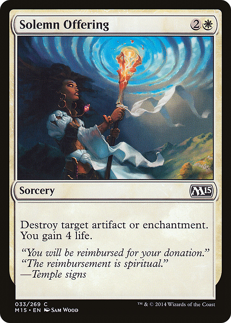 Solemn Offering (M15-033) [Magic 2015] Foil