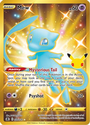 Mew (Secret) (025/025) [Celebrations] Holofoil - Secret Rare