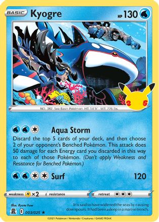Kyogre (003/025) [Celebrations] Holofoil - Holo Rare