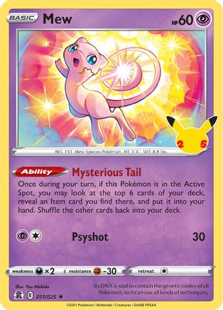 Mew (011/025) [Celebrations] Holofoil - Holo Rare