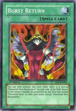 Burst Return (Super Rare) (DP1-EN022) - Duelist Pack 1: Jaden Yuki 1st Edition