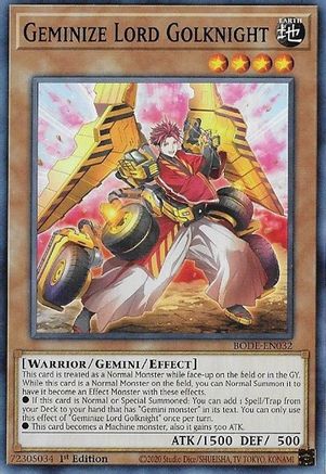 Geminize Lord Golknight (Common) (BODE-EN032) - Burst of Destiny 1st Edition