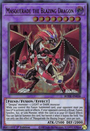 Masquerade the Blazing Dragon (Ultra Rare) (BODE-EN038) - Burst of Destiny 1st Edition