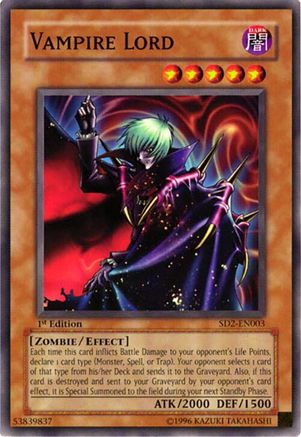 Vampire Lord (Common) (SD2-EN003) - Structure Deck: Zombie Madness 1st Edition