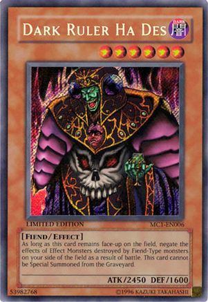 Dark Ruler Ha Des (Secret Rare) (MC1-EN006) - Master Collection Volume 1 Limited