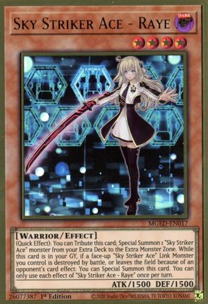 Sky Striker Ace - Raye (Premium Gold Rare) (MGED-EN017) - Maximum Gold: El Dorado 1st Edition