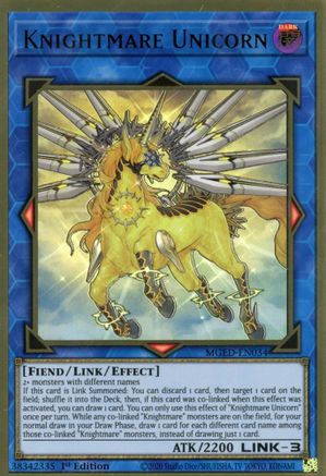 Knightmare Unicorn (Premium Gold Rare) (MGED-EN034) - Maximum Gold: El Dorado 1st Edition