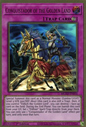 Conquistador of the Golden Land (Premium Gold Rare) (MGED-EN054) - Maximum Gold: El Dorado 1st Edition