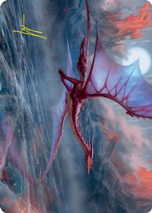 Manaform Hellkite Art Card (Gold-Stamped Signature) (ASVOW-046) [Art Series: Innistrad: Crimson Vow]