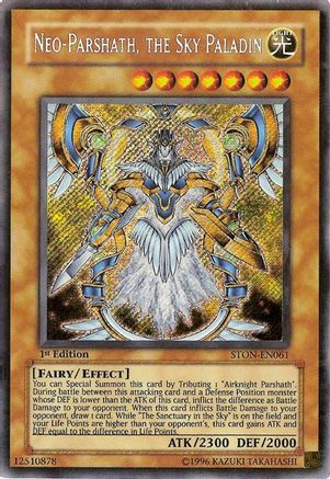 Neo-Parshath, The Sky Paladin (Secret Rare) (STON-EN061) - Strike of Neos 1st Edition
