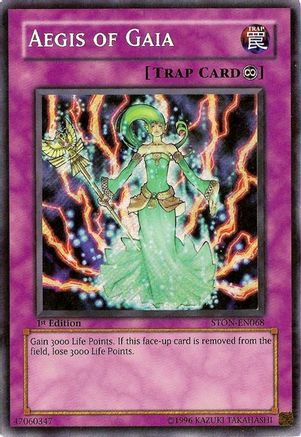 Aegis of Gaia (Secret Rare) (STON-EN068) - Strike of Neos 1st Edition