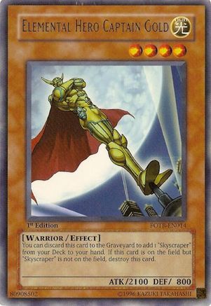Elemental Hero Captain Gold (Ultra Rare) (FOTB-EN014) - Force of the Breaker 1st Edition
