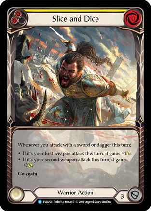 Slice and Dice (Yellow) (Extended Art) (EVR058) - Everfest 1st Edition Rainbow Foil