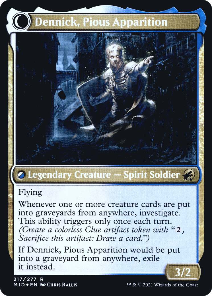 Dennick, Pious Apprentice (PRE-217) [Innistrad: Midnight Hunt Promos] Foil
