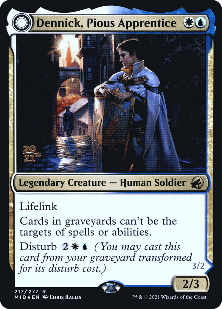 Dennick, Pious Apprentice (PRE-217) [Innistrad: Midnight Hunt Promos] Foil