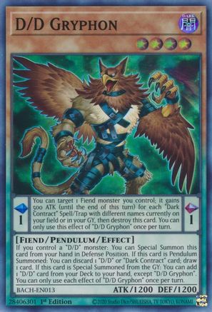 D/D Gryphon (Super Rare) (BACH-EN013) - Battle of Chaos 1st Edition