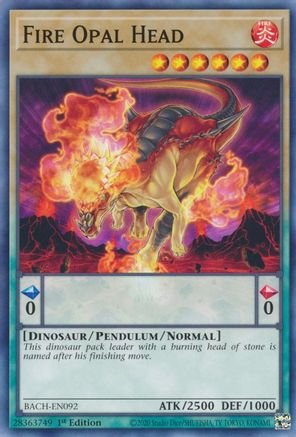 Fire Opal Head (Common) (BACH-EN092) - Battle of Chaos 1st Edition