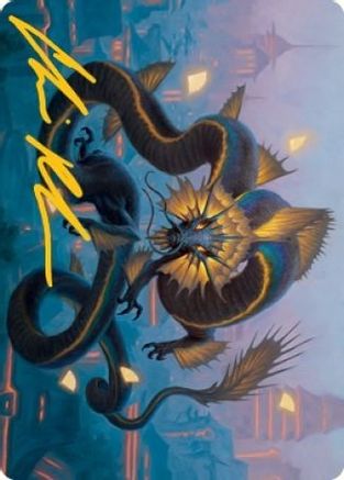 Ao, the Dawn Sky Art Card (25/81) (Gold-Stamped Signature) (ASNEO-025) [Art Series: Kamigawa: Neon Dynasty]