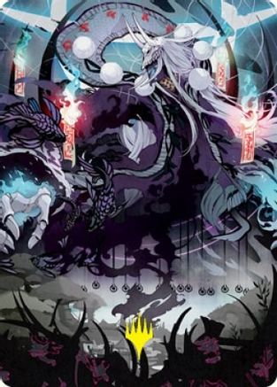 Echo of Death's Wail Art Card (Gold-Stamped Signature) (ASNEO-055) [Art Series: Kamigawa: Neon Dynasty]
