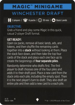 Magic Minigame: Winchester Draft (NEO-002) [Kamigawa: Neon Dynasty]
