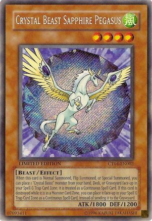 Crystal Beast Sapphire Pegasus (Secret Rare) (CT04-EN002) - 2007 Collectors Tin Limited