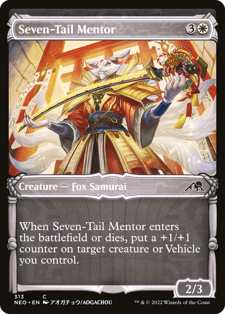 Seven-Tail Mentor - Foil - Showcase [Kamigawa: Neon Dynasty]