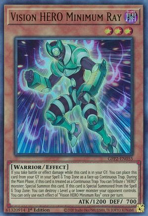 Vision HERO Minimum Ray (Ultra Rare) (GFP2-EN055) - Ghosts From the Past: The 2nd Haunting 1st Edition