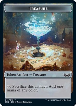 Treasure (013) // Dog Double-Sided Token (SNC-13 // 10) [Streets of New Capenna] Foil