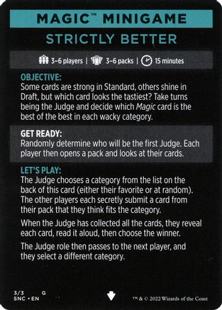 Magic Minigame: Strictly Better (SNC-003) [Streets of New Capenna]