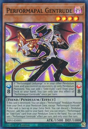 Performapal Gentrude (Super Rare) (DIFO-EN001) - Dimension Force 1st Edition