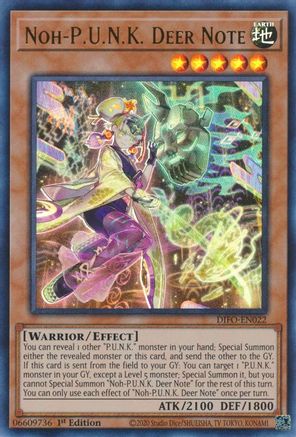 Noh-P.U.N.K. Deer Note (Ultra Rare) (DIFO-EN022) - Dimension Force 1st Edition